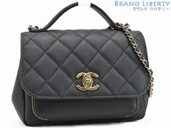 【美品】シャネル　CHANEL　マトラッセ　ココマーク　キャビアスキン　ビジネスアフィニティ ミディアム　2WAY トップハンドルバッグ　ハンドバッグ　チェーン ショルダーバッグ　ブラック シャンパンゴールド金具　A93607