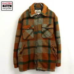 70s vintage WOOLRICH チェック柄 襟スウェード 裏地ボア ウール ジャケット メンズ 表記Mサイズ