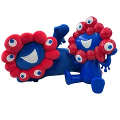 186001 現状品 大阪万博　ミャクミャク　寝そべりぬいぐるみ ＆ 貯金箱 2点まとめ売り