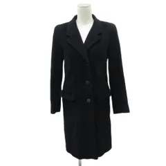 アニエスベー agnes b. チェスターコート アンゴラ 0 黒 ブラック ロング丈 /YS14 ■GY61