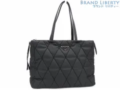 【新品同様】プラダ　PRADA　ニューテスート ボンバー キルティング　ショルダートートバッグ　ハンドバッグ　ショルダーバッグ　NERO ブラック　ナイロン レザー　1BG169
