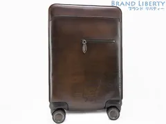 【超美品】ベルルッティ　Berluti　カリグラフィ　フォーミュラ 1004 スクリットレザー ローリングスーツケース　キャリーバッグ　キャリーケース　トラベルバッグ　トロリー　ダークブラウン　ヴェネチアレザー