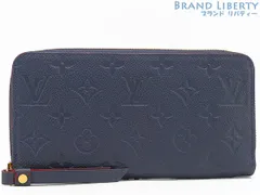 【超美品】ルイヴィトン　LOUIS VUITTON　モノグラムアンプラント　ジッピーウォレット　ラウンドファスナー長財布　マリーヌルージュ ネイビー レッド　レザー　M62121
