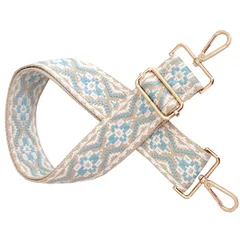 【在庫セール】(design-A 持ち手交換用 ショルダーベルト バッグアクセサリー クリームホワイト 金色金具) 斜め掛け対応 幅広デザイン コットン 調節可能 肩掛けベルト 付け替え可能 太め バッグ用ショルダーストラップ [Vitalux]