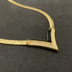 美品】 オールド Dior Vモチーフ ネックレス ゴールド ヴィンテージ