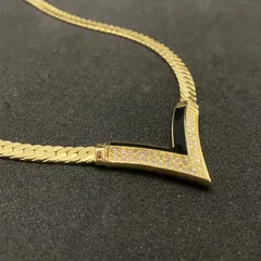 希少・美品　Christian Dior　ディオール　ネックレス　ゴールド　ラインストーン　5207