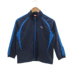 プーマ PUMA トラックジャケット ジャージ 130 青 ブルー スタンドカラー 長袖 ラインデザイン /NU ■GY59