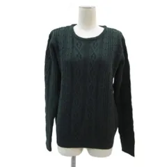 アーバンリサーチ URBAN RESEARCH ケーブルニット セーター M グリーン 緑 ラウンドネック /YS31 ■GY61