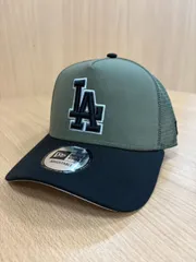 【EL6】ニューエラ ロサンゼルス　ドジャース 9FORTY　A-Frame トラッカー メッシュキャップ カーキ　FJ11692