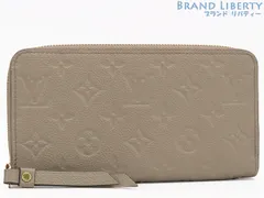 【ほぼ新品】ルイヴィトン　LOUIS VUITTON　モノグラムアンプラント　ジッピーウォレット　ラウンドファスナー長財布　トゥルトレール グレーベージュ　レザー　M69034