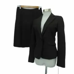 コムサイズム COMME CA ISM スーツ セットアップ 上下 テーラードジャケット 総裏地 ボックスプリーツスカート ひざ丈 ヘリンボーン柄 S ダークブラウン /HO34 ■GY58