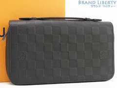【新品同様】ルイヴィトン　LOUIS VUITTON　ダミエ アンフィニ　ジッピー XL　ハンドル付き ラウンドファスナー長財布　トラベルケース　セカンドバッグ　オニキス ブラック　N61254