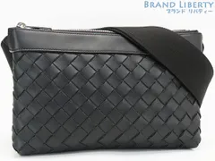 【新品同様】ボッテガ ヴェネタ　BOTTEGA VENETA　イントレチャート　デュオ バッグ 　2連　2WAY 斜め掛けショルダーバッグ　メッセンジャーバッグ　ハンドバッグ　クラッチバッグ　セカンドバッグ　ブラック　カーフレザー　651938