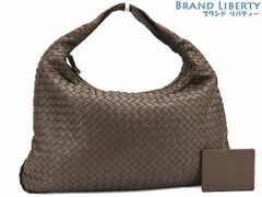 【超美品】ボッテガ ヴェネタ　BOTTEGA VENETA　イントレチャート　ナッパ　ラージ ヴェネタバッグ　ホーボーバッグ　ワンショルダーバッグ　ダークブラウン　ラムレザー　115654