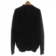 アズールバイマウジー AZUL by moussy ニットカーディガン セーター M 黒 ブラック 無地 スタンドカラー ジャガード編み 長袖 /RP ■GY58