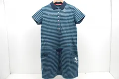 中古 レディース マンシングウェア Munsing wear ワンピース L 紺×青系/ボーダー 半袖ポロ
