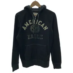AMERICAN EAGLE OUTFITTERS　ジップアップパーカー　フード　フルジップ　裏起毛　ブランドロゴ　ワッペン　アメカジ　古着　/1286