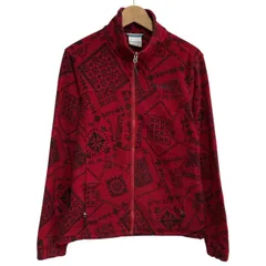 Columbia　フリース　ジャケット　ハイネック　フルジップ　総柄　ワンポイント　刺しゅう　アウトドア　古着　/1152