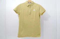 中古 レディース キャロウェイ Callaway 半袖ポロシャツ M 黄色×グレー/ストライプ