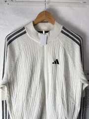 アディダス 白 ニット ジップアップ