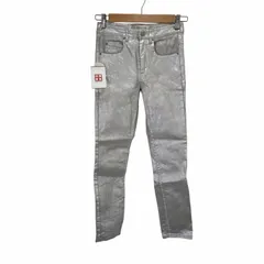 イザベルマランエトワール ISABEL MARANT ETOILE  Ellos Metallic Slim-Leg Jeans Silver ラメ加工 レディース  34