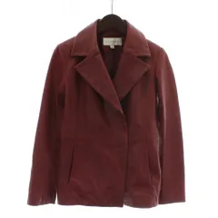 ジルスチュアート JILL STUART テーラードジャケット 羊革 レザー M 赤 レッド ショート丈 総裏地 092-259003 /XZ ■GY60