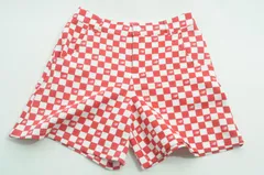 中古 レディース ニューバランスゴルフ New Balance golf ショートパンツ 0(S) 赤×白 レッド×ホワイト チェック柄 格子柄