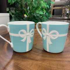 【中古美品】 Tiffany & Co. ティファニー&Co. マグカップ 2個セット ブルーボックス 平塚店