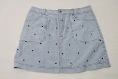 中古 レディース アンタイトル UNTITLED スカート 2(M) 水色×白 春夏 薄手 ストライプ×ドット
