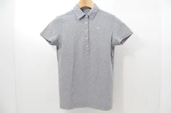 中古 レディース キャロウェイ Callaway 半袖ポロシャツ S グレー×白 麻混 ドット