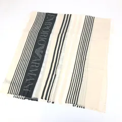 EMPORIO ARMANI エンポリオアルマーニ 大判ストール/ショール  ロゴ/コットン×リネン/アイボリー    グレー/ベージュ ユニセックス / 240001186194のサムネイル