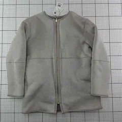 ◇ Θ グローブ grove リバーシブルノーカラージャケット Lサイズ グレー系 レディース E  【1512220059212】