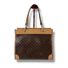 セリーヌ　CELINE マカダム柄　ミニトートバッグ　ハンドバッグ　ブラウン　トリオンフ　ヴィンテージ