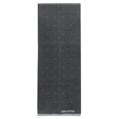 ルイヴィトン LOUIS VUITTON マフラー マフラーマイ モノグラム エクリプス ウール ブラック 黒×グレー モノグラム  M73468 MY1221 【箱】【中古】