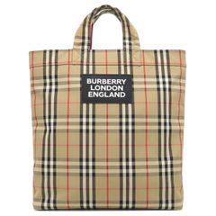 【美品】Burberryノバチェック ナイロン 2WAYトートバッグ ベージュ 美品】Burberryノバチェック ナイロン 2WAYトートバッグ ベージュ