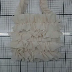 ◇ Θ オペークドットクリップ OPAQUE.CLIP フリルハンドバッグ ベージュ系 レディース E  【1601070000182】