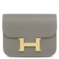 極美品 HERMES コンスタンススリム イエロー シルバー金具 U刻印