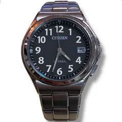 [60]260126-10517-987 TS400【稼働品】CITIZEN ATTESA H110-T011331 エコドライブ デイト 文字盤ブラック 腕周り最大約16cm シチズン 腕時計