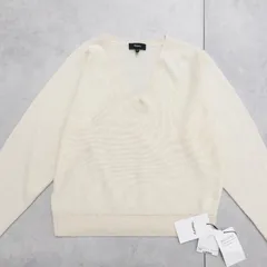 Theory　セオリー　ニットトップス　Vネック　カシミヤ　アイボリー　レディース　S　b00208