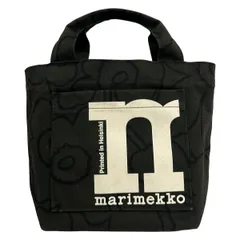 marimekko(マリメッコ) トートバッグ - カーキ×黒×アイボリー ウニッコ