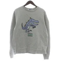 SJYP トレーナー スウェット 長袖 クルーネック 恐竜 ロゴ 刺繍 M グレー /XZ ■GY57