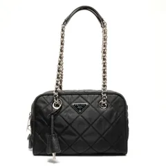 PRADA プラダ ショルダーバッグ ナイロン キルティング チェーン トライアングル ロゴ【中古】
