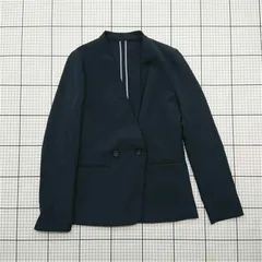 ◇ Θ ホワイトジョーラ White Joola ノーカラージャケット 紺 SS レディース E  【1601150009890】