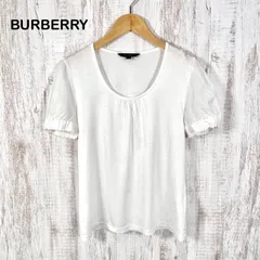 BURBERRY LONDON バーバリー ロンドン Uネック コットン Tシャツ ホワイト レディース 半袖 トップス