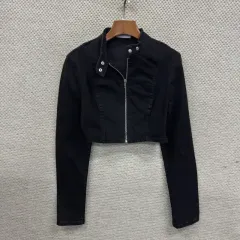 ザラ ZARA カジュアル ブラック クロップド ジャケット S A05777