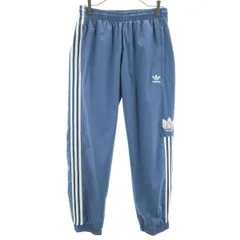 美品 adidas Originals アディダスオリジナルス トレフォイルロゴ トラックパンツ M ブルー系 裏メッシュ メンズ 古着