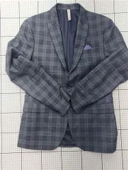 ◇ Θ ザラ ZARA MAN チェック柄テーラードジャケット グレー系 メンズ E  【1601150009975】