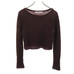 KATHARINE HAMNETT LONDON キャサリンハムネットロンドン モヘアブレンド 長袖 ショート丈 セーター M ブラウン系 ニット レディース 古着