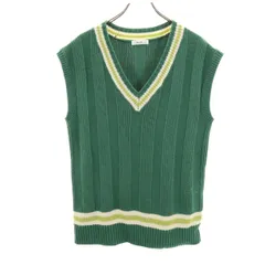 niko and... ニコアンド Vネック ニットベスト F グリーン レディース 古着