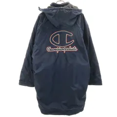 Champion products チャンピオンプロダクツ バックロゴ ベンチコート L ネイビー 中綿 メンズ 古着